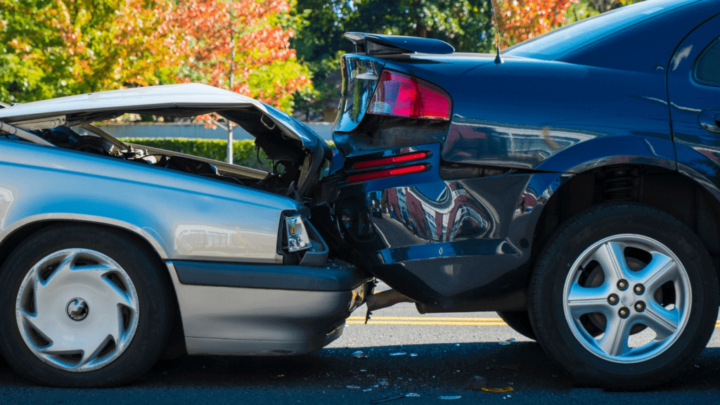 Image of a rear end collision for a blog about typical settlement amounts for car accidents in Pennsylvania.